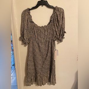 Fall dress, black floral, Junior large,